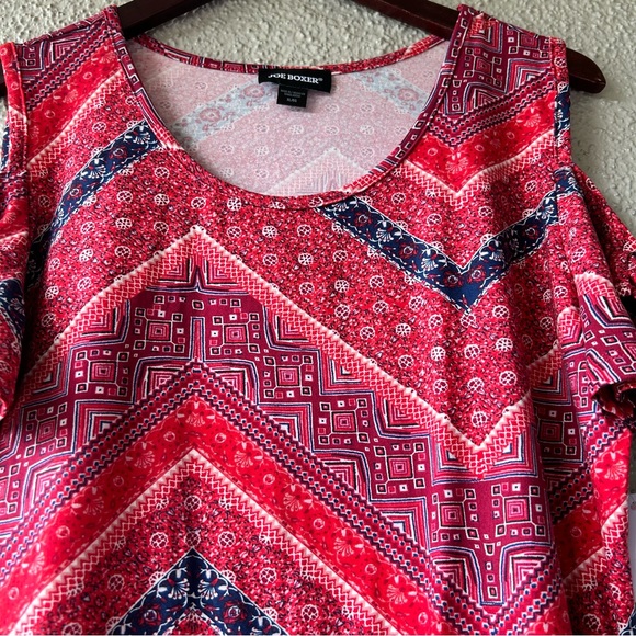 Joe Boxer open shoulder dress open shoulder red white and blue XL NWT - Picture 8 of 8